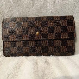 Louis Vuitton Damier long trifold wallet.